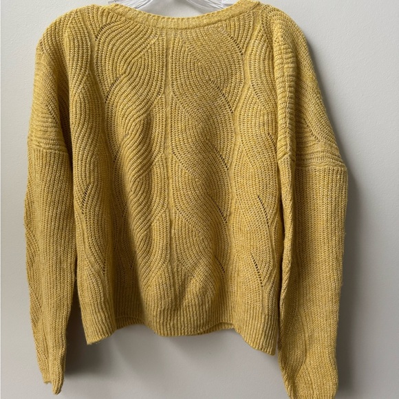 Anthropologie Keely Sweater Yellow Loose Knit Dolman Pullover Wool Blend - Picture 4 of 7